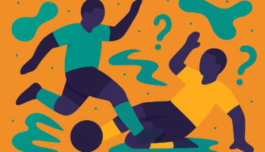 Afbeelding van tackel bij voetbal bij blog over aansprakelijkheid bij sport en spel
