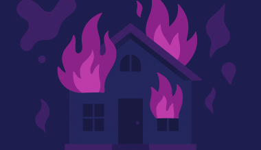 Afbeelding van een brand in een woning bij blog over risicoaansprakelijkheid
